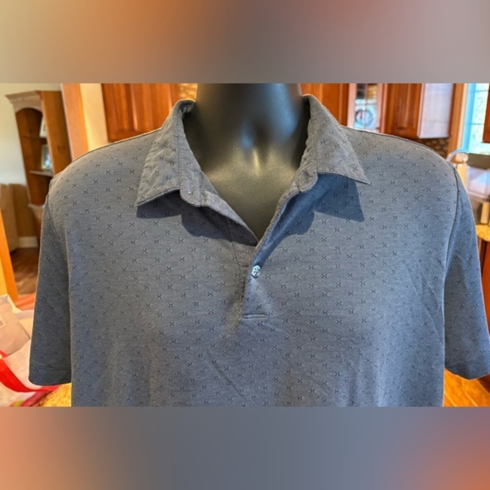 Theory men’s‎ polo. EUC. Sharp grey pattern. XXL